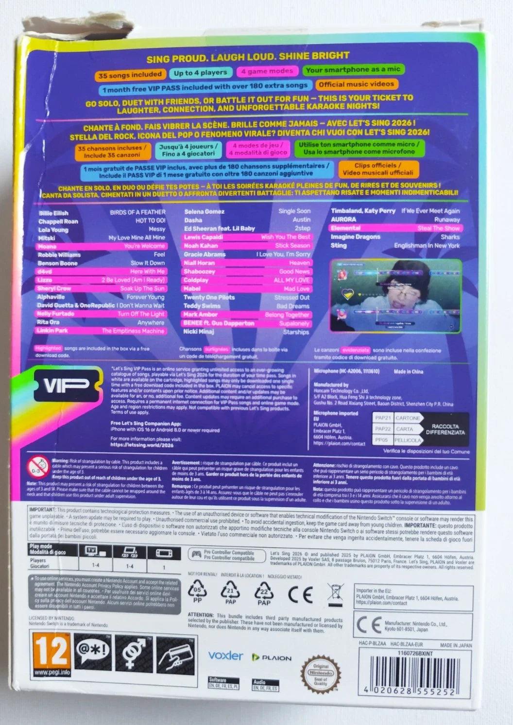 Let’s Sing 2026 – 2-Mic Edition (Nintendo Switch) BOX DAMAGED