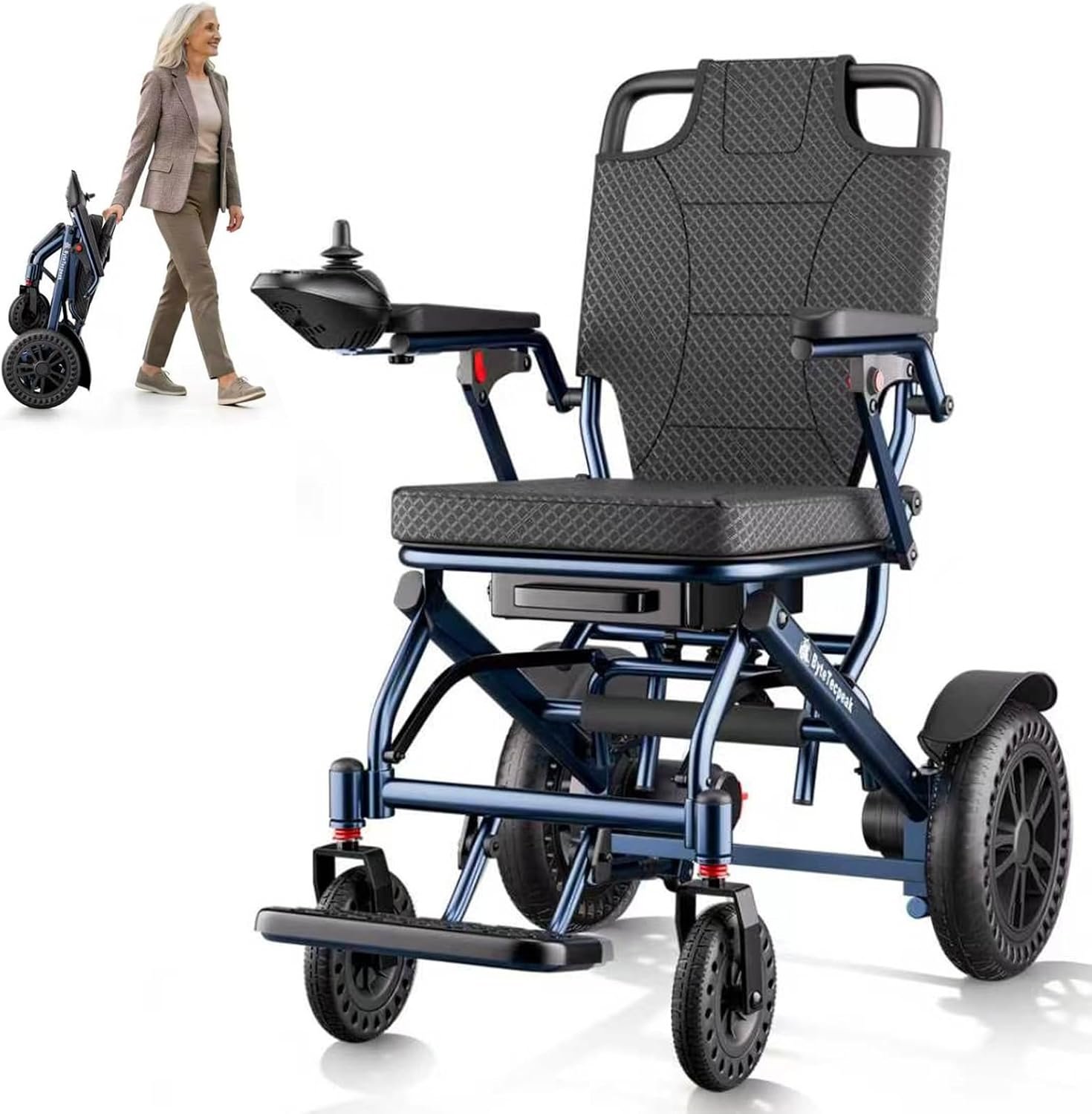 D14 Folding Electric Wheelchair for Adults with Removable Lithium Battery,20km Range,500W Motor,Lightweight & Compact Ultra-Portable Aluminium Powerchair,Travel-Friendly & Airline Approved - Image 11