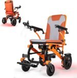 Folding Electric Wheelchair Dual Motor Aluminium Mobility Chair with LCD Controller