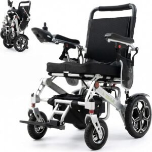 Lightweight Folding Electric Wheelchair Portable Mobility Chair with Lithium Battery